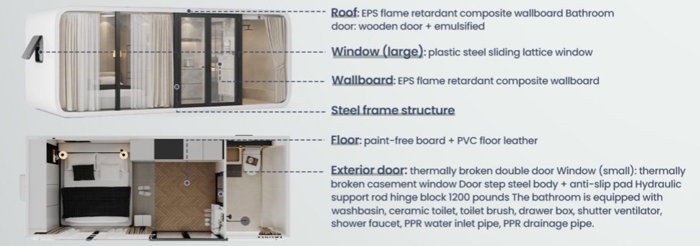 prefab apple cabin container house