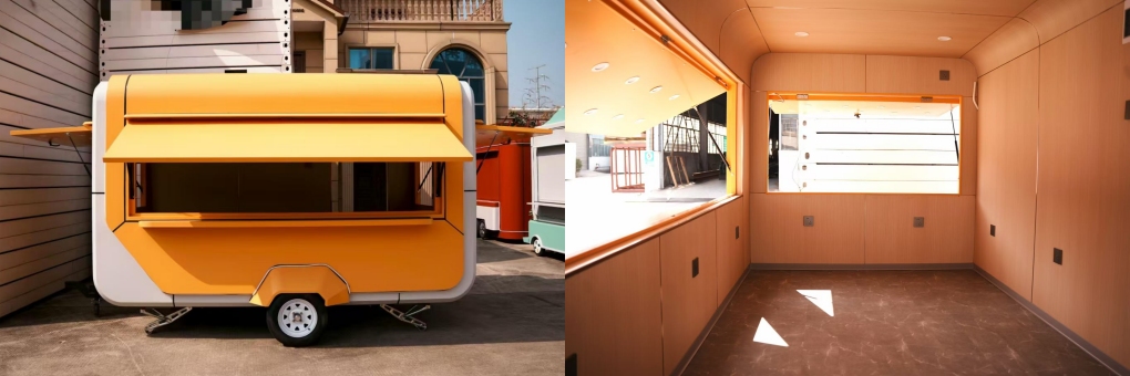 Bright Yellow Custom Street Vending Trailer